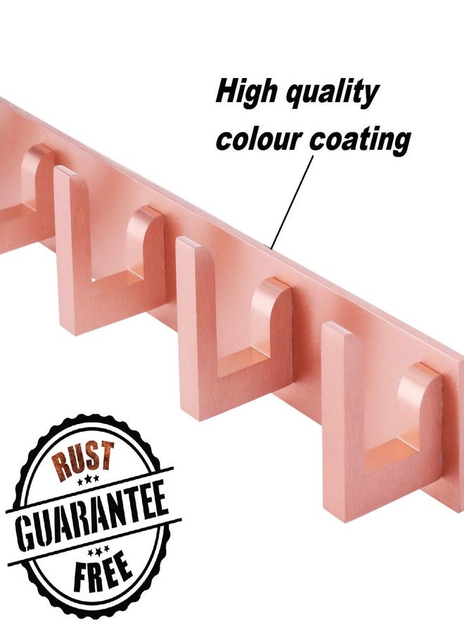 دوكوس خطافات تعليق ملابس الحمام المعدنية الحصرية من دوكوس، طويلة جدًا، بستة دبابيس (ذهبي وردي، 40 سم) - طقم من قطعتين - Image 2